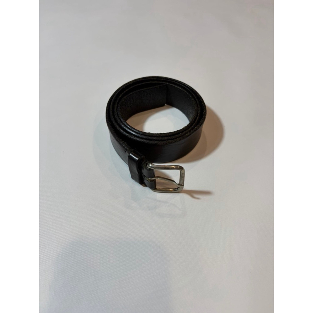 Banana Republic Black Leather Belt Silver Buckle Classic 36